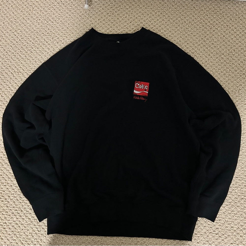 Coca Cola Men's Black Crewneck Sweater
